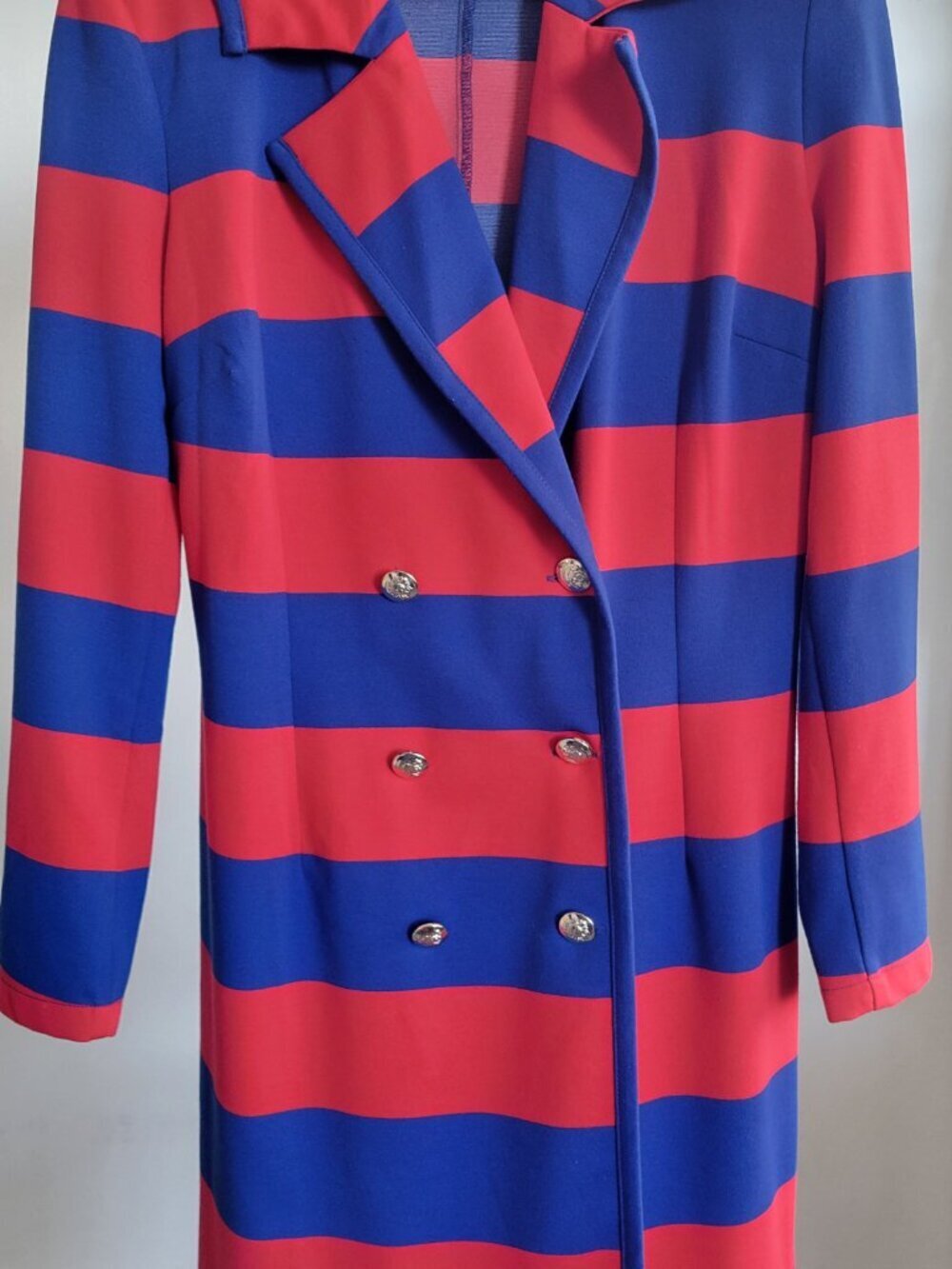 New York & Company Red & Blue Striped Blazer Dress - Picture 3 of 16